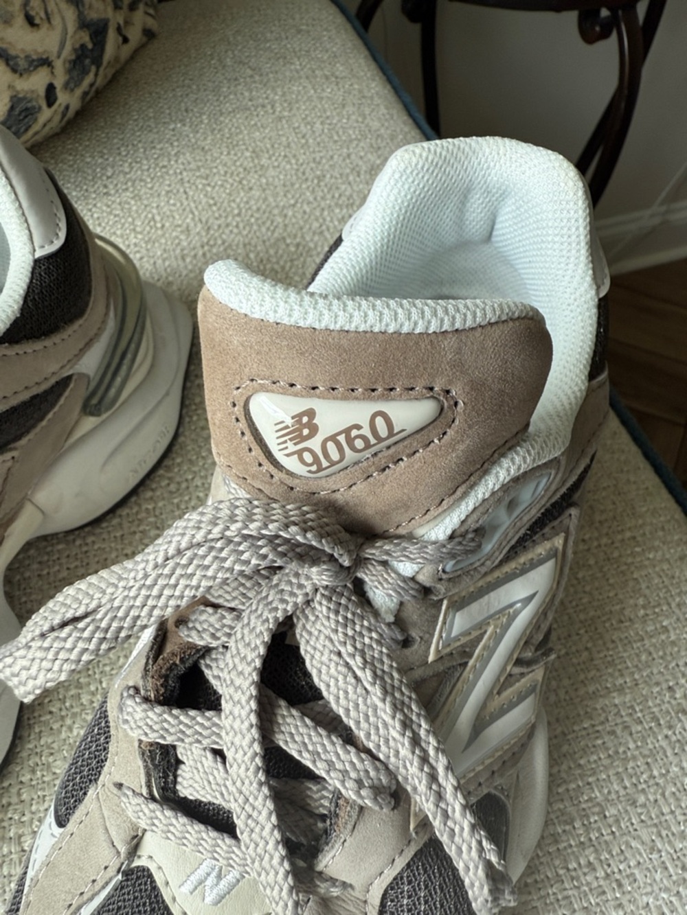 New Balance 9060 Sneakers in Taupe and Black - Picture 2 of 6